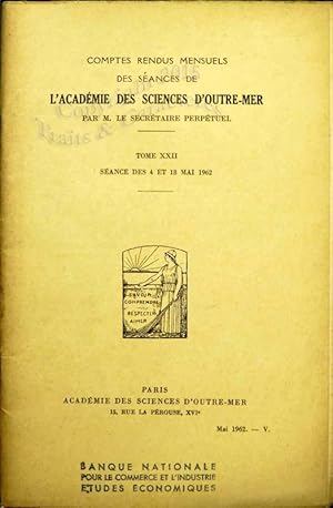 Comptes rendus mensuels des séances de L'ACADEMIE DES SCIENCES D'OUTRE-MER.