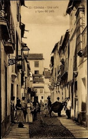 Ansichtskarte / Postkarte Córdoba Andalusien Spanien, Una calle y tipos del país