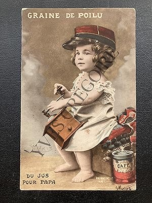 GRAINE DE POILU-DU JUS POUR PAPA-CARTE POSTALE