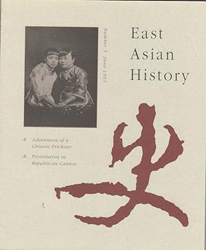Bild des Verkufers fr East Asian History. Number 5. June 1993. zum Verkauf von Asia Bookroom ANZAAB/ILAB