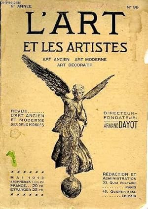 Bild des Verkufers fr L'art et les artistes. Art ancien - Art moderne - Art dcoratif - Revue, n98, 9 anne zum Verkauf von Le-Livre