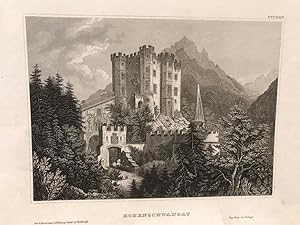 Hohenschwangau. Orig.-Stahlstich um 1850.