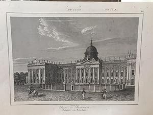 Palais à Potsdamm [Potsdam]. Orig.-Stahlstich von Lemaitre um 1850.