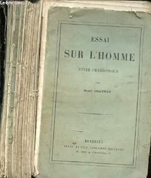 Bild des Verkufers fr Essai sur l'homme. Etude philosophique zum Verkauf von Le-Livre