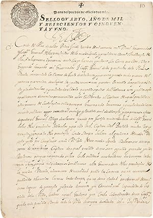 [AN EXCEPTIONAL LETTER, SIGNED, BY KING PHILIP IV TO THE VICEROY OF NEW SPAIN, WITH REFERENCE TO ...
