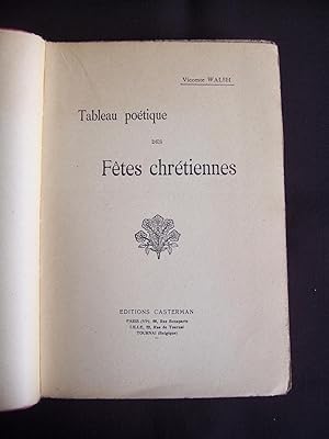 Seller image for Tableau potique des ftes chrtiennes for sale by Librairie Ancienne Zalc