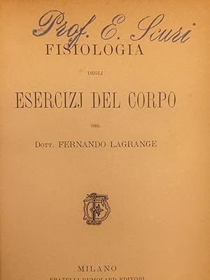 Seller image for Fisiologia degli esercizi del corpo for sale by Gutenberg al Colosseo - ALAI-ILAB member