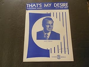 That's My Desire Sheet Music Carroll Loveday, Helmy Kresa; Jack Owens