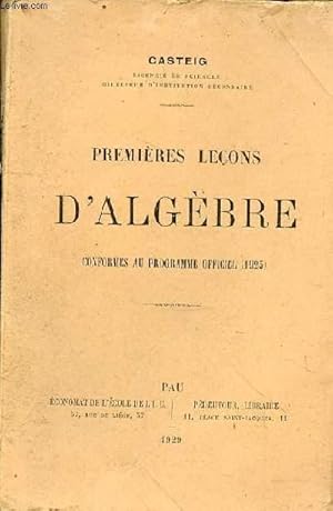 premières leçons d'algèbre