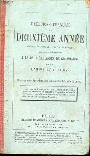 Exercices français de deuxième année - révision - syntaxe - style -lexique