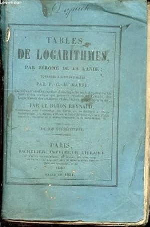 Tables de logarithmes étendues à sept décimales