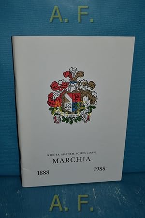 Bild des Verkufers fr Wiener Akademisches Corps Marchia 1888-1988 : Festschrift zur Feier des zweihundersten Semesters. zum Verkauf von Antiquarische Fundgrube e.U.