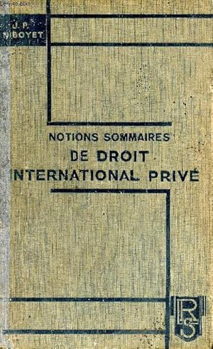 Seller image for Notions sommaires de droit international priv en vue de l'examen de licence for sale by Le-Livre