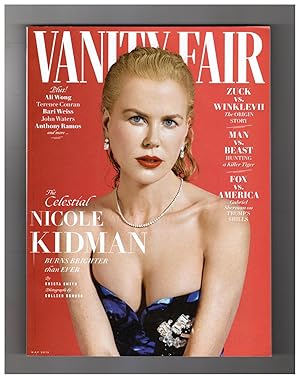 Seller image for Vanity Fair - May, 2019. "The Celestial Nicole Kidman" Cover. Winklevoss Twins & Bitcoin; Ali Wong; Terence Conran; Bari Weiss; Barbara Hammer; The Nawab - Shooting a Tiger; Art Boys; Lachlan Murdoch for sale by Singularity Rare & Fine