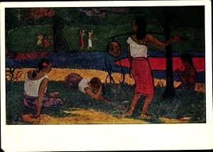 Bild des Verkufers fr Knstler Ansichtskarte / Postkarte Gauguin, Paul, Junge Tahitianerinnen am Strand zum Verkauf von akpool GmbH