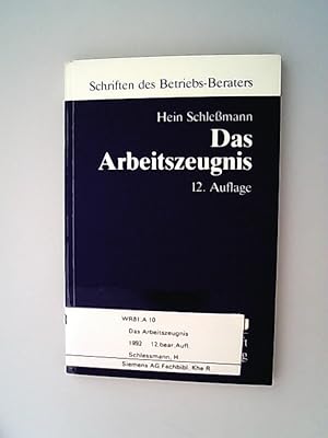 Seller image for Das Arbeitszeugnis for sale by Antiquariat Bookfarm