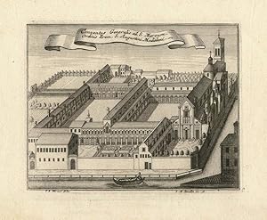 Die Klosteranlage St. Markus der Augustiner-Eremiten von Mailand in Venedig. Kupferstich-Ansicht ...