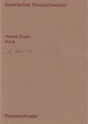 Imagen del vendedor de Programmheft NORA. Schauspiel von Henrik Ibsen Premiere 20. April 1969 a la venta por Programmhefte24 Schauspiel und Musiktheater der letzten 150 Jahre