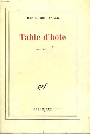 Image du vendeur pour TABLE D'HTE. mis en vente par Le-Livre