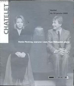 Bild des Verkufers fr Rcital du 10 janvier 2002 - Rene Fleming, soprano / Jean Yves Thibaudet, piano zum Verkauf von Le-Livre