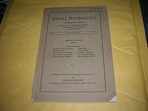 Seller image for Scripta Mathematica a Quarterly Journal January, 1936 for sale by Bookstore Brengelman
