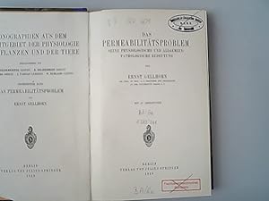 Imagen del vendedor de Das Permeabilittsproblem : Seine Physiologische und Allgemein-Pathologische Bedeutung. a la venta por Antiquariat Bookfarm