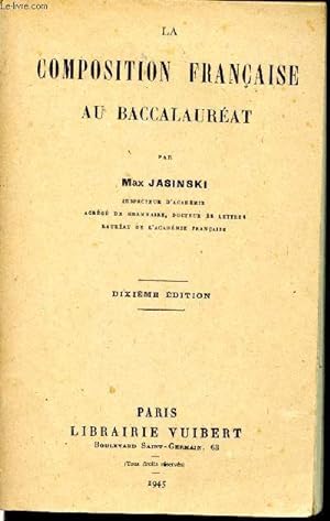 Seller image for La composition franaise au baccalaurat for sale by Le-Livre