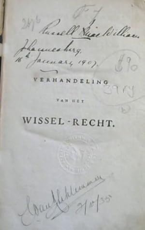 Bild des Verkufers fr Verhandeling van het Wissel-Recht zum Verkauf von Chapter 1