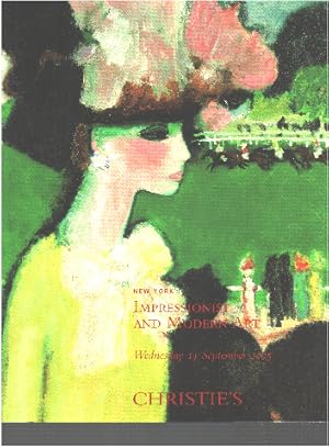 Imagen del vendedor de Impressionist and modern art / wednesday 14 september 2005 a la venta por librairie philippe arnaiz