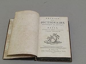Pierre Bayle. Extrait du dictionaire historique et critique. Tomo II.