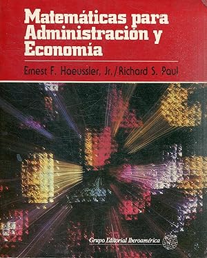 MATEMATICAS PARA ADMINISTRACION Y ECONOMIA.