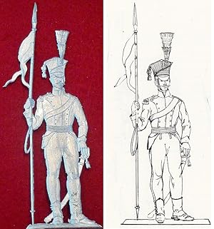 Imagen del vendedor de Ulan mit Lanze um 1809 - sterreichische Kavallerie - Zinnfigur 90mm - blank a la venta por Versandantiquariat Nussbaum