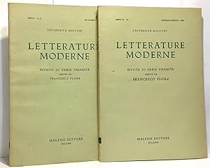 Seller image for Letterature moderne - universit Bocconi Anno 1 n2 - settembre 1950 + anno IV n1 gennaio febbraio 1953 ---- 2 numros for sale by crealivres