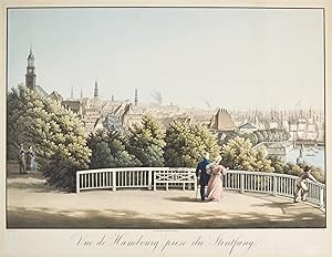 HAMBURG. "Vue de Hambourg prise du Stintfang". Gesamtansicht vom Stintfang aus.