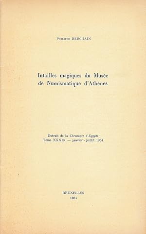 Bild des Verkufers fr Intailles magiques du Muse de Numismatique d'Athnes. (Chronique d'gypte). zum Verkauf von Librarium of The Hague