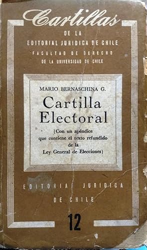 Bild des Verkufers fr Cartilla electoral ( Con un apndice que contiene el texto refundido de la Ley General de Elecciones ( zum Verkauf von Librera Monte Sarmiento