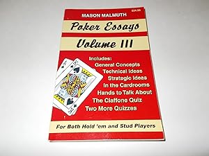Image du vendeur pour Poker Essays, Volume III mis en vente par Paradise Found Books