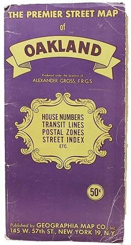 The PREMIER STREET MAP Of OAKLAND And Vicinity, Featuring Transit Lines and House Numbers