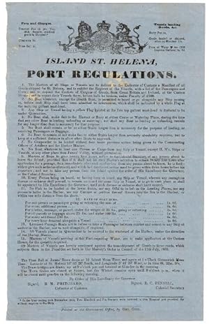 Image du vendeur pour Island St. Helena, port regulations. mis en vente par Rulon-Miller Books (ABAA / ILAB)