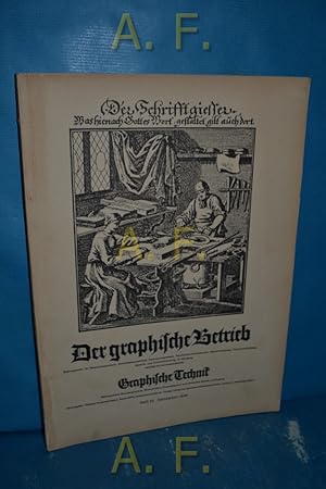 Bild des Verkufers fr Der Graphische Betrieb, Bildungsheft fr Maschinentechnik, ., 15. Jahrgang vereinigt mit der Fachzeitschrift Graphische Technik Bildungsheft fr Lithographen, Steindrucker, Chemigraphen und verwandte Berufe, 8. Jahrgang (Heft 12 Dezember 1940) zum Verkauf von Antiquarische Fundgrube e.U.