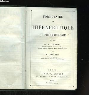 Seller image for Formulaire de thrapeutique et pharmacologie for sale by Le-Livre