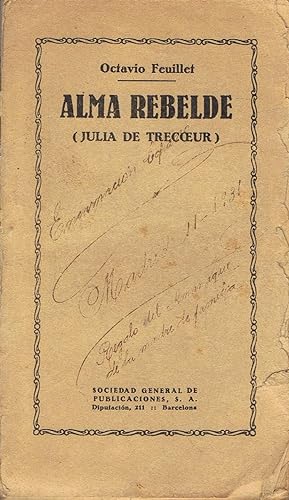 Imagen del vendedor de ALMA REBELDE (Julia de Trecoeur) a la venta por Librera Torren de Rueda