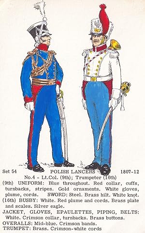 Seller image for Polish Lancers Trumpeter 16th 9th Regiment Napoleonic War Uniform PB Postcard for sale by Postcard Finder