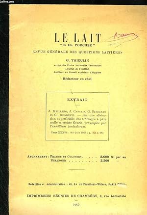 Imagen del vendedor de Le lait. Revue gnrale des questions laitires a la venta por Le-Livre