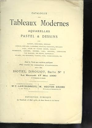 Catalogue des tableaux modernes : aquarelles, pastel et dessins