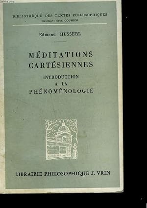Bild des Verkufers fr Mditations cartsiennes. Introduction  la phnomnologie zum Verkauf von Le-Livre