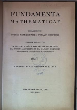 Image du vendeur pour Fundamenta Mathematicae: TOM II. mis en vente par books4less (Versandantiquariat Petra Gros GmbH & Co. KG)