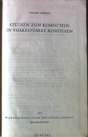 Bild des Verkufers fr Studien zum Komischen in Shakespeares Komdien. Impulse der Forschung ; Bd. 3. zum Verkauf von books4less (Versandantiquariat Petra Gros GmbH & Co. KG)