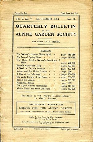 Seller image for Quarterly Bulletin of the Alpine Garden Society : Vol. 2 No. 7 September 1934 No 17 for sale by Godley Books