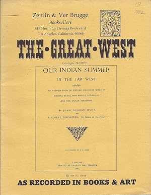 Seller image for Zeitlin & Van Brugge, Booksellers Catalogue 242/1977 The Great West As Recorded in Books & Art for sale by Charles Lewis Best Booksellers